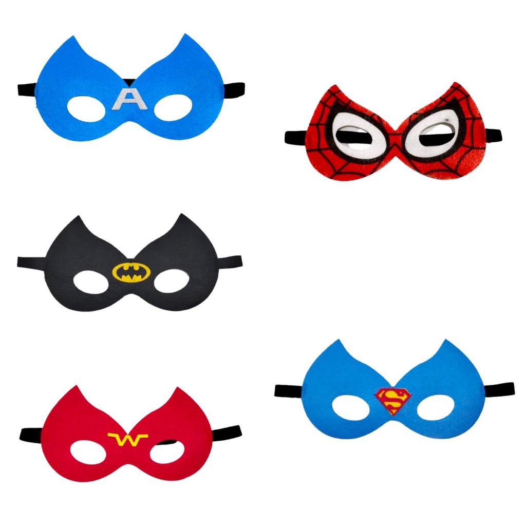 CHILDRENS FLANNEL MASK / SUPERHERO CHARACTER MOTIF BIRTHDAY PARTY MASK