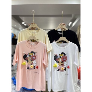 เสื้อยืดผ้าเด้ง 3D minnie ดอกไม้🌸ป้าย its me basic