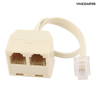 Rj11 6 P4C Male To Female 2 อะแดปเตอร์แยกสายเคเบิ้ลแจ็คโทรศัพท์มือถือ