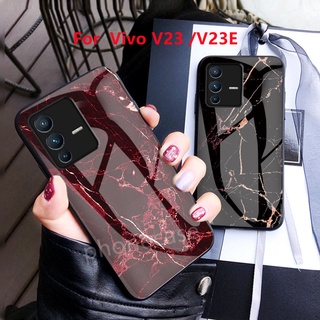 เคสโทรศัพท์มือถือกระจกนิรภัย กันกระแทก แบบนิ่ม สําหรับ Vivo V23 Pro V23E E 5G