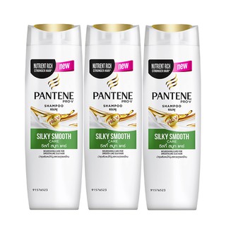 ว๊าว🍟 แพนทีน ซิลกี้ สมูท แคร์ แชมพู ขนาด 120 มล. แพ็ค 3 ขวด Pantene Shampoo Smooth Silky 120 ml x 3