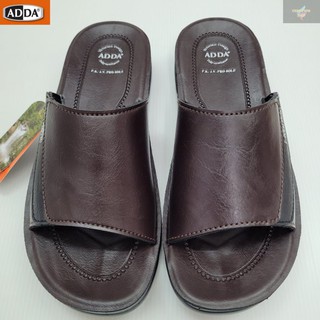 ADDA รองเท้าแตะลำลองแบบสวม PU รุ่น 7C18M1 สีน้ำตาลดำ SIZE 39-43