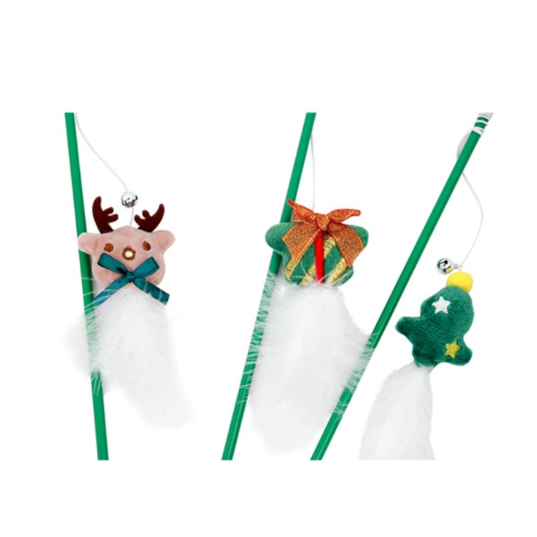 AL-286 ไม้ตกแมว ยาวสุด ไม้ล่อแมว ของเล่นแมว Christmas cat fun พร้อมส่ง