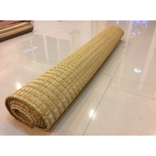 เสื่อ กก ทอทั้งต้น ไม่พับ เสื่อปิดนิก เสื่อ กก แท้ เสื่อนั่งเล่น 100x200ซม ทำมือ 100%