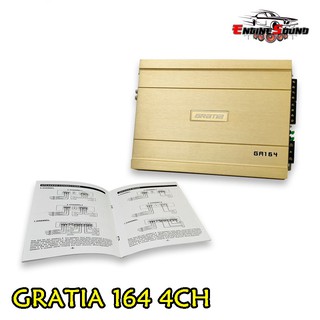 เพาเวอร์แอมป์ติดรถยนต์ GRATIA รุ่น GA164 4CH CLASS AB สีทอง หรูหรา เครื่องเสียงติดรถยนต์,เพาเวอร์ติดรถยนต์,เพาเวอร์แอมป์