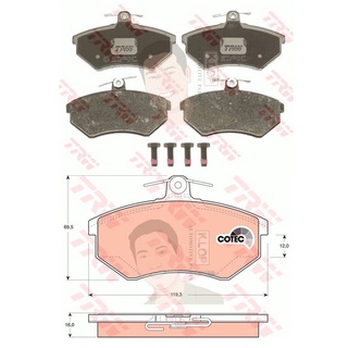 GDB1048 ผ้าเบรค-หน้า(TRW) (เนื้อผ้า COTEC) VW PASSAT 2.0 95-97