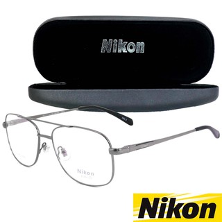 Nikon แว่นตารุ่น 1397 C-2 สีเทา กรอบเต็ม ขาสปริง วัสดุ สแตนเลส สตีล Eyeglasses Stainless Steel