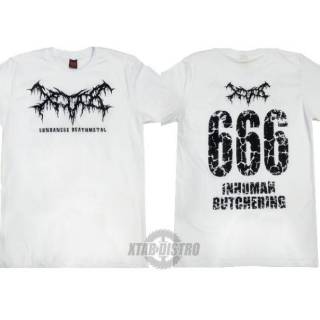 เสื้อยืด XTAB สีขาว - 666 INHUMAN BUTCHERING / XTAB DISTRO 666