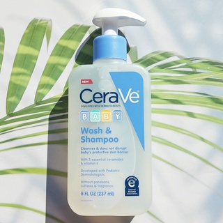 เบบี้ เจลอาบน้ำ และ แชมพู สำหรับเด็ก Baby Wash &amp; Shampoo 237 ml (CeraVe®) Fragrance, Paraben &amp; Sulfate Free