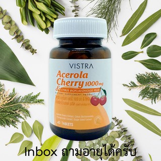 VISTRA Acerola Cherry 1000mg วิสทร้า อะเซโรล่าเชอร์รี่ วิตามินซี 45 เม็ด