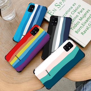 Official Original Rainbow Color Case Samsung Galaxy A51 A71 4G A31 A21S A70 A50 A50S A30S A20S A10S A30 A20 Casing Brand Gradient Cover