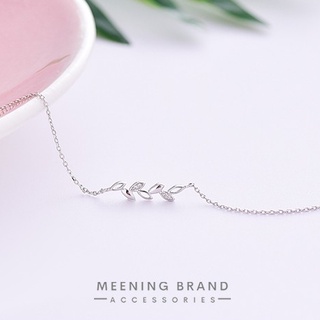 MeeningBrand ❥ สร้อยข้อมือเงิน LEAF DIAMOND [01-0041]