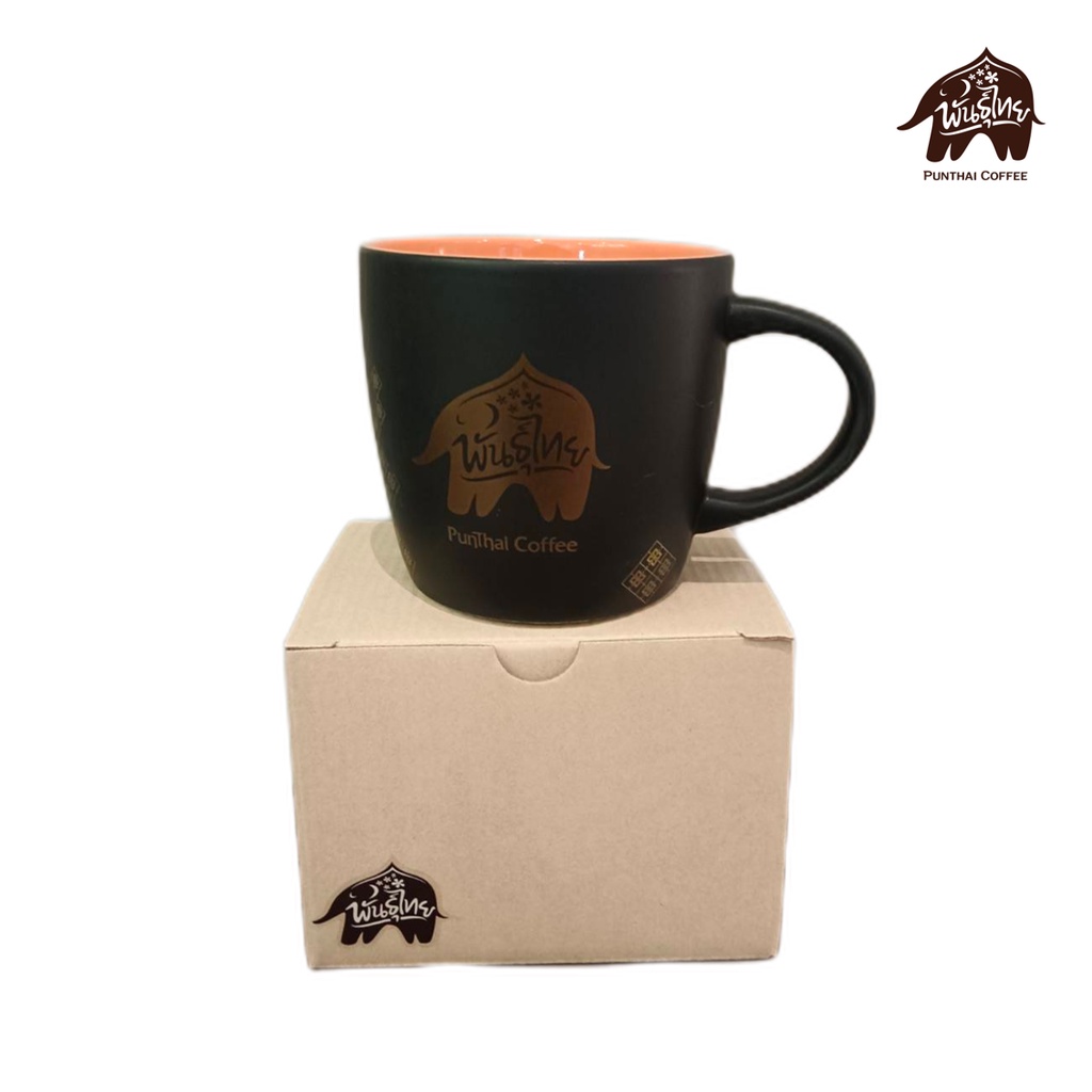 แก้วมัคสีดำ 10 ออนซ์ กาแฟพันธุ์ไทย (PunThai Coffee)