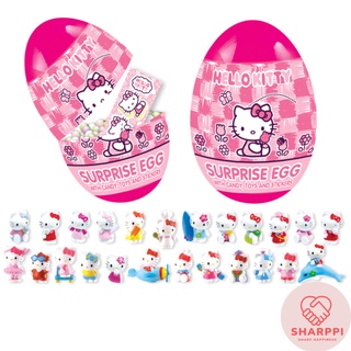 ใหม่ สติกเกอร์ Hello Kitty เซอร์ไพรส์ไข่ พร้อมลูกอม ของเล่น และสติกเกอร์ 24 แบบ สุ่มสี สําหรับตกแต่ง