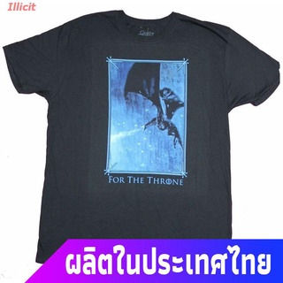 ROUNDคอลูกเรือNeckIllicit เสื้อยืดแขนสั้น เสื้อยืดพิมพ์ลาย Game Of Thrones Kings Dragon Attack สไตล์คลาสสิกสําหรับผู้ชาย