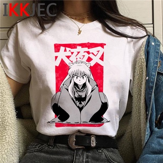 เสื้อยืดแขนสั้น พิมพ์ลายการ์ตูนอนิเมะ Demon Inuyasha Higurashi Kagome สไตล์ฮิปฮอป สําหรับผู้ชาย