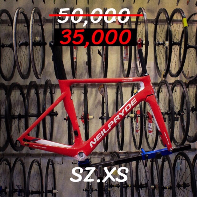 (ลดล้างสต๊อก) เฟรม จักรยานเสือหมอบ NEILPRYDE NAZARE คาร์บอน สีแดง size xs