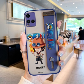 เคสป้องกันโทรศัพท์มือถือ ลายการ์ตูนโจรสลัด พร้อมสายรัดข้อมือ สําหรับ vivo Y21 Y21A Y21E Y21G Y21S Y21T Y33T Y33S Y32