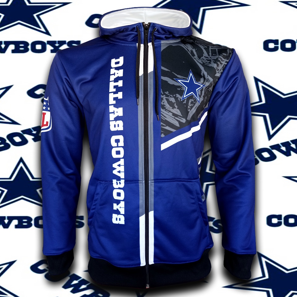 เสื้อแจ็คเก็ต อเมริกันฟุตบอล Jacket American football NFL แจ็คเก็ต ดัลลัส คาวบอยส์ #AF0001 (ฮู้ด,ซิป