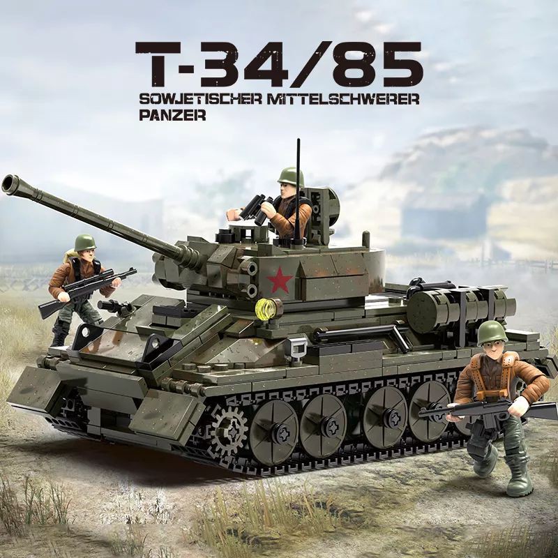 🔥พร้อมส่ง🔥เลโก้ Lego รถถังทหารโซเวียต Heavy Army Tank WWII T-34/85 854 ชิ้น เกรดพรีเมี่ยม งานสวย คัน