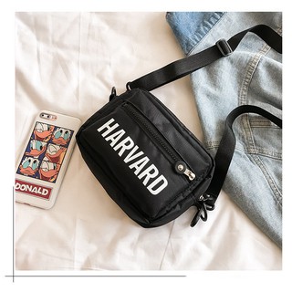KL S045 กระเป๋าแฟชั่นเกาหลี👗👗 Harvard สะพายข้าง 🏀💄ผ้าไนล่อนหนาปรับสายได้ สไตล์คนจะหล่อเท่ ต้องมีไว้ใช้🏍🛵