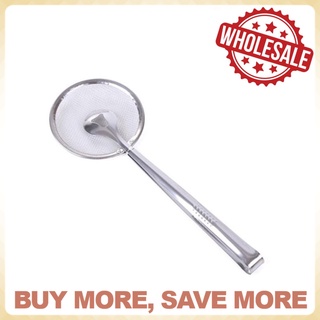 [Ready Stock] Multi-functional Filter Spoon With Clip Food Kitchen Oil-Frying BBQ Filter Stainless Steel Clamp Strainer