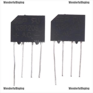 {WonderfulBuying} วงจรเรียงกระแสไดโอด KBP206 2A 600V 4PIN DIP 10 ชิ้น