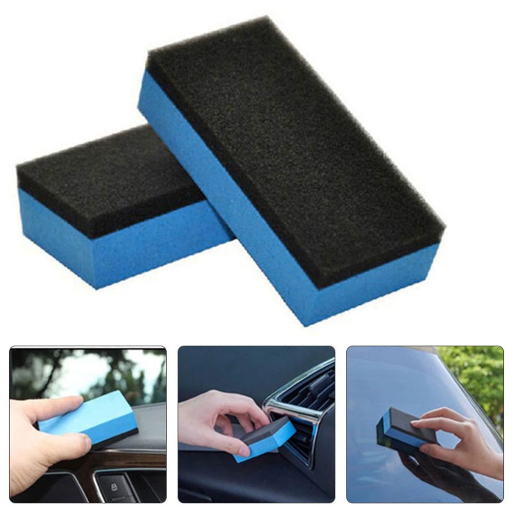 Square สีรถพื้นผิวทําความสะอาดคริสตัล-Plated EVA ฟองน้ํายางลบไมโครไฟเบอร์ Wax Applicator รายละเอียดรถเครื่องมือสําหรับชุดแว็กซ์เคลือบ Sealant Liquid วางขี้ผึ้งเซรามิค