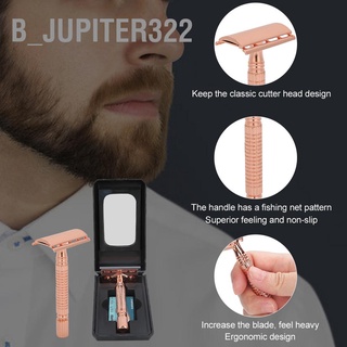 B_Jupiter322 ใบมีดโกนหนวด สเตนเลส ขอบคู่ คลาสสิก ปลอดภัย สําหรับผู้ชาย