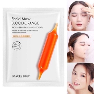 ++สินค้าขายดี/พร้อมส่ง++แผ่นมาร์คหน้าส้มสีเลือด (Blood Orange) มีวิตามินซี (1 ชิ้น)