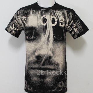 เสื้อยืด Kurt Cobain Nirvana เคิร์ต โคเบน S141 Discharge T-Shirt ไซส์ยุโรป