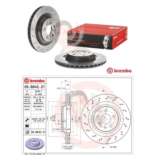 D09 B842 21 จานเบรค ล้อ R (ยี่ห้อ BREMBO) รุ่น HC Benz W220 S600 C215 S-Coupe ปี2002-2005***ราคาต่อข้าง