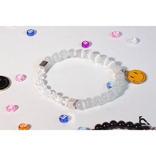 Crowcinz Letter Smiley Bracelet (8 mm.) กำไลข้อมือหินแท้