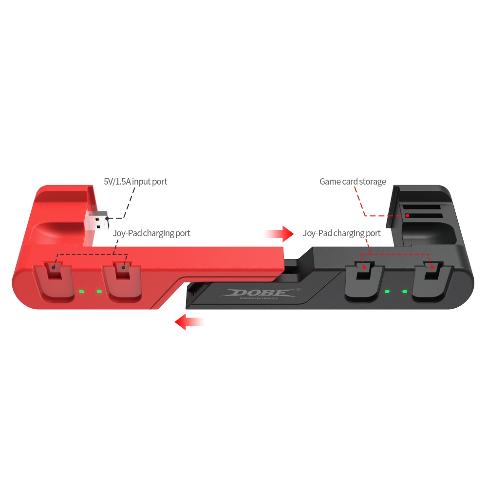 DOBE 6 In 1 Charging Dock for Nintendo Switch (ที่ชาร์จจอยSwitch)(แท่นชาร์จจอยคอน)(แท่นชาร์จจอย)(TNS-0122)