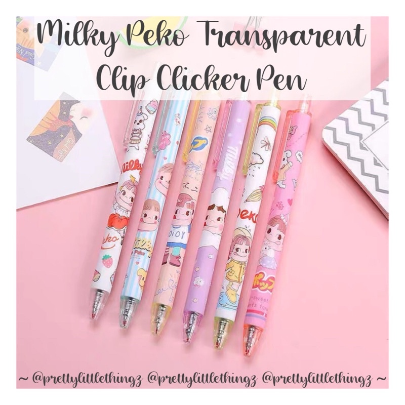 * $7.90/SET * ปากกาคลิกคลิปโปร่งใส Milky Peko < MPS2 >