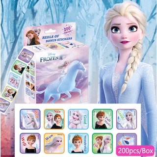 200pcs สติกเกอร์ม้วนการ์ตูนเงา Frozen Princess Aisha Sophia สติกเกอร์การ์ตูนเด็ก