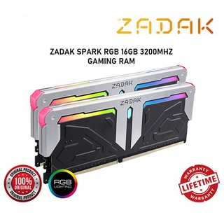 16GB (8GBx2) DDR4/3200 RAM PC (แรมพีซี) ZADAK SPARK RGB (ZD4-SPR32C08-16GYB2) Warranty LT