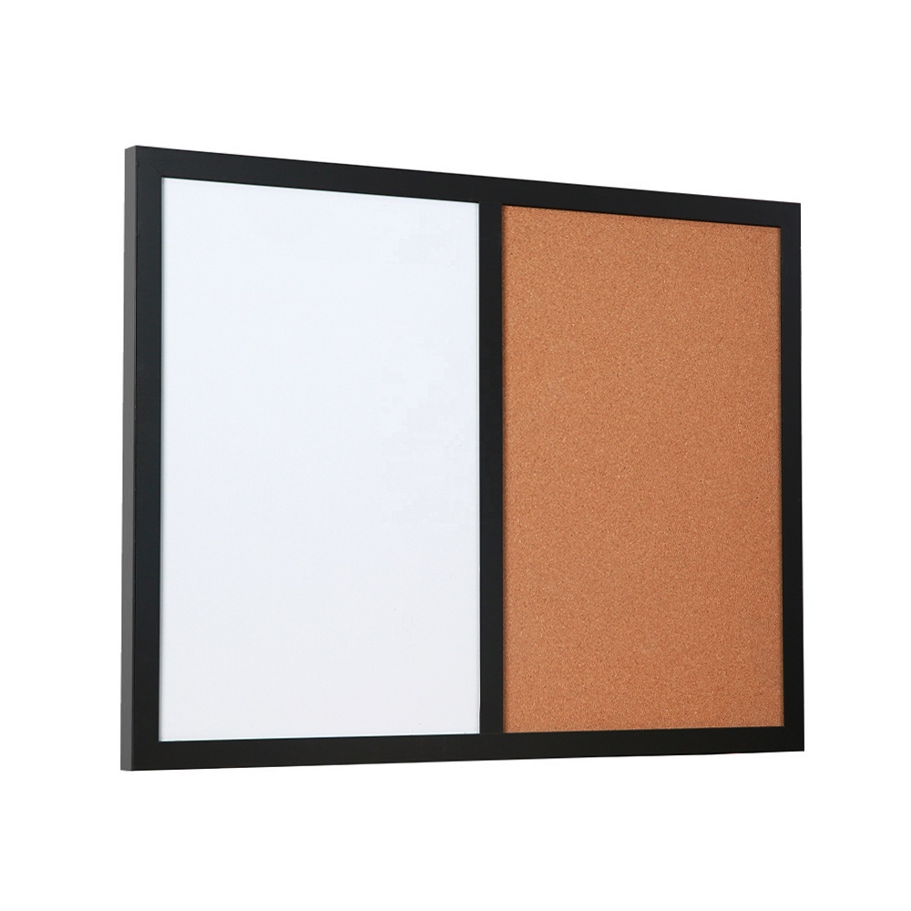 กระดานไวท์บอร์ด + กระดานไม้ก๊อก ขอบไม้สีดำ งานพรีเมี่ยม 45x60 cm. MOUNTAIN COMBO4560 Whiteboard & Cork board