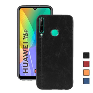 เคสสำหรับเคสโทรศัพท์มือถือหนัง Pu สีพื้นสําหรับ Huawei Y6 P Huawei Y 6pเคส