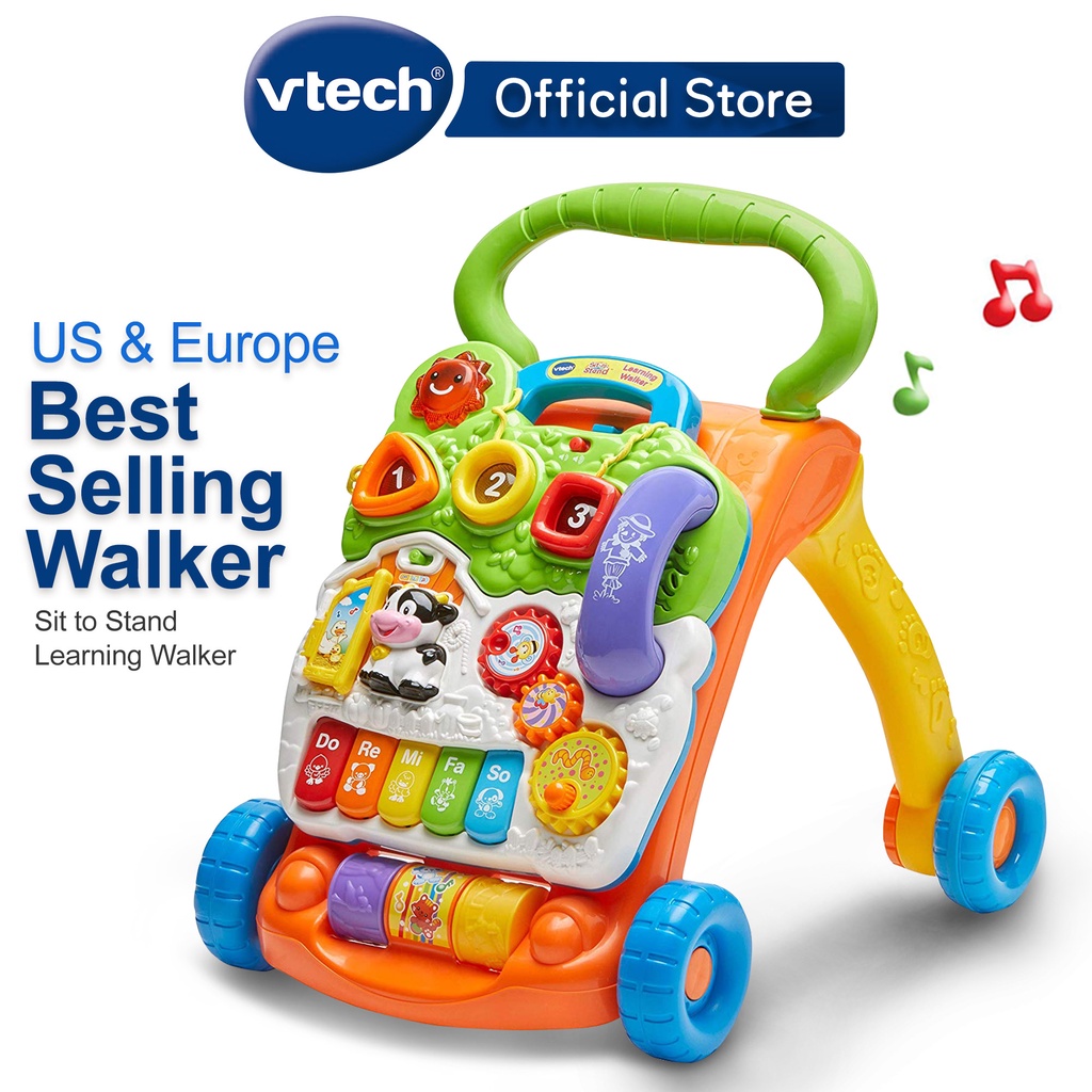 VTech วีเทค รถหัดเดินเด็ก เสียงดนตรี ปรับความเร็วได้ แผงกิจกรรมเรียนรู้ ของเล่นเด็ก 9 เดือน 1 ปี 1.5 ปี Walker (สีส้ม)
