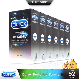 Durex Performa Pack ถุงยางอนามัย มีสารชะลอการหลั่ง ขนาด 52.5 มม. บรรจุ 6 กล่อง (60 ชิ้น)