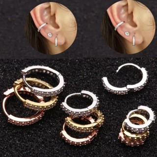 ต่างหูห่วงเพชรรอบวง รอบวงมีขนา 6mm 8mm 10mm ราคาต่อข้าง