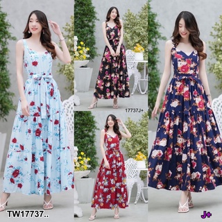 PE17737 Maxi Dress แม็กซี่เดรสแขนกุด