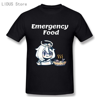 เสื้อยืดลําลอง ผ้าฝ้าย แขนสั้น พิมพ์ลาย Genshin Impact Emergency Food Paimon สําหรับผู้ชาย DF12HJ41376