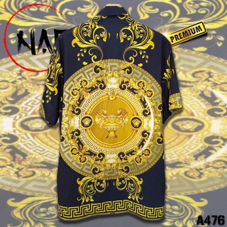 เสื้อฮาวาย ลายเสี่ย A476 ผ้าไหมอิตาลีแท้