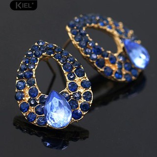 Kiel วินเทจหรู Temperament Waterdrop Rhinestone หูต่างหู Earlings