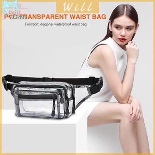 [will] กระเป๋าคาดอก PVC ใส หลายชั้น มีซิป สไตล์สปอร์ต สําหรับทุกเพศ