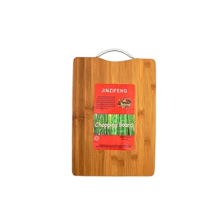 Bamboo cutting board เขียงไม้ไผ่ หูจับเหล็ก ขนาด 28x38x1.7ซม.S190225