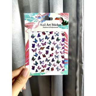 🦋 สติ๊กเกอร์ติดเล็บ ผีเสื้อ 3D 🦋 วูบวาบๆ
