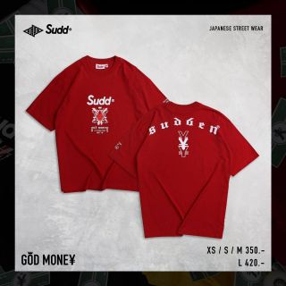 Sudd เสื้อยืดโอเวอร์ไซส์ รุ่น God money สีแดง